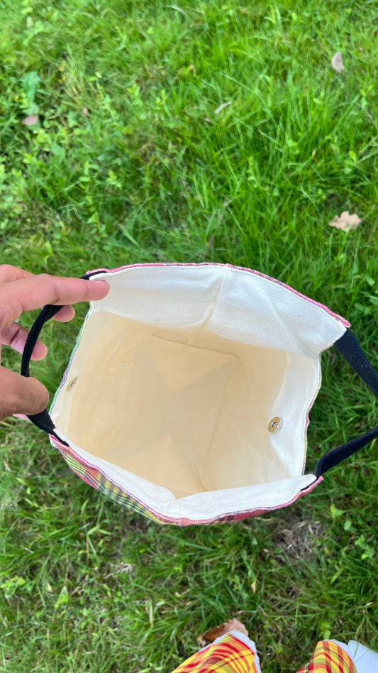 Sac imprimé madras en toile