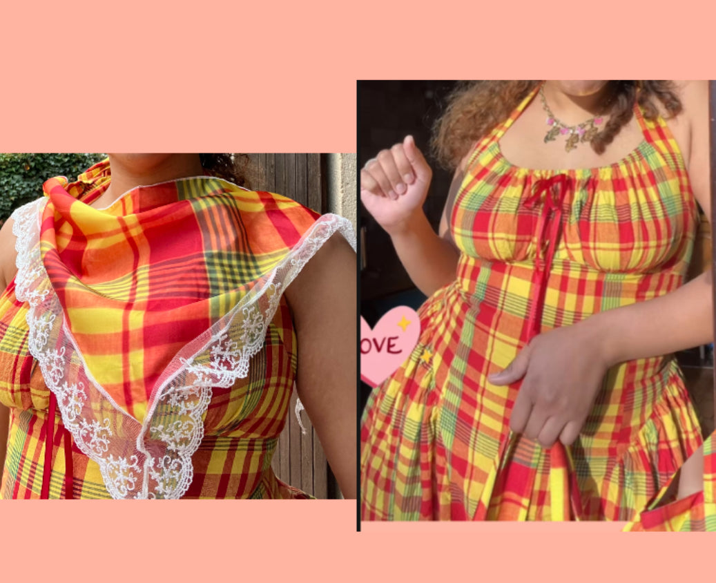 Duo madras robe et foulard